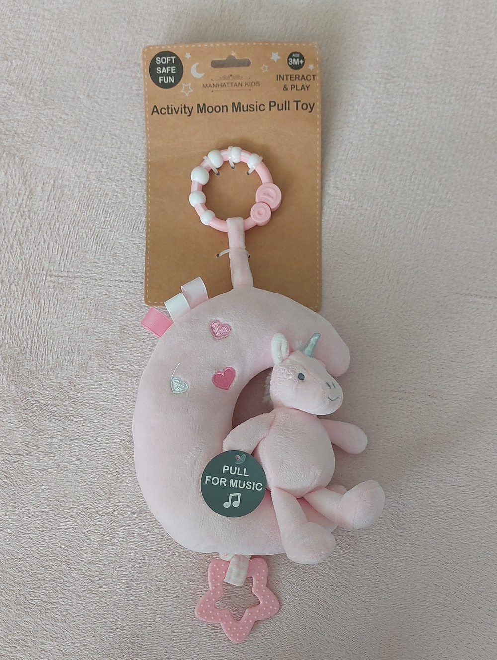 Manhattan Kids ACTIVITY MOON MUSIC PULL TOY NWT